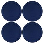 Lids for Pyrex and Anchor Round Glass Containers Works For 6/7 Cups - 6-Cups, Blue-4 PACK