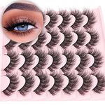 Wispy False Eyelashes Cat Eye Lashes Natural Look Fluffy Mink Lashes 16mm Strip Eyelashes Pack Wholesale 14 Pairs 4D Volume Multipack by TNFVLONEINS