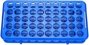 BKMAMLAB Plastic Test Tube Holder Rack for 5ml/10ml/15ml Tubes, Detachable,Holes 50(Blue Single)