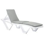 Harbour Housewares Master Sun Lounger Cushion - Padded Outdoor Patio Garden Chaise Longue Mattress - Grey