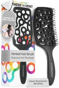 FRAMAR Professional Wet Hair Brush - Vented Hair Brush For Women, Curved Hair Detangler Brush, Blow Dry Brush, Hair Brush Dryer, Brosse a Cheveux, Curly Hair Brush Hair Dryer, Detangling Hair Brush