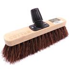 COTTAM Stiff Sweeping Broom Head | Firm Sweeping Brush | 11 Inch | With Easy Broom Shank Connector - No Tools Required!