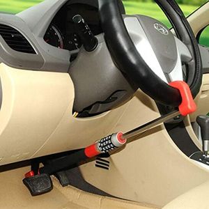 Antivol en métal pour voiture，Bloque pédale de frein，Canne Antivol Renforcée, Serrure de Volant, sécurité voiture,Dispositif de blocage pour volant，Canne Antivol Pédale/Volant Serrure à Code
