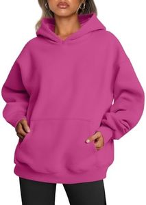 Trendy Queen Womens Oversized Hoodies Fleece Sweatshirts Long Sleeve Sweaters Pullover Fall Outfits Winter Clothes Hot Pink XL