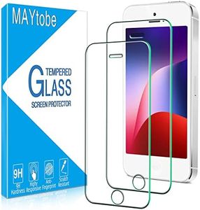 MAYtobe 2 Pièces Verre Trempé pour iPhone SE 2016/5/5S/5C, Film Protection écran sans Bulles, Dureté 9H, Anti-Rayures, Anti-Empreinte, Haut Définition Vitre Protection