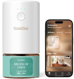 SenseFlow Essential Oil Diffuser for Home, Smart Waterless Diffuser SF101S Pro, Plug in Room Scent with Timer & 120-Day Natural Aroma – Breath of Linen(Medium Teal),1 Fl Oz (Pack of 1)