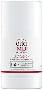 EltaMD UV Stick Sunscreen, Broad Spectrum Sunscreen Stick with SPF 50+, Mineral Face and Body Stick Sunscreen, Oil-Free, Water-Resistant, Zinc Oxide Sunscreen Stick, 1.3 OZ Stick, 36 g (Pack of 1)