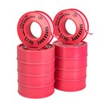 PROCURU 10-Pack- Professional Grade Pipe Thread Sealant 4-Mil Pink Teflon Tape, for Water and Gas