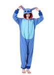 OGU' DEAL Stitch Costumes Onesie Halloween Party Plush Warm Homewear Sleepwear for Adult and Teenagers