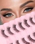 Onlyall False Lashes Natural Look False Eyelashes Natural Lashes Wispy Eyelashes Fake Eyelashes Strip Lashes Fake Lashes 14mm Lashes D37