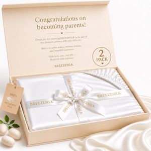 100% Mulberry Silk Crib Sheets for Baby, Gentle On Baby's Hair & Delicate Skin, Softness Breathable Cooling, Oeko-Tex Certified, 19 Momme Silk Mattress Cover 28x52 for Boys & Girl (White)