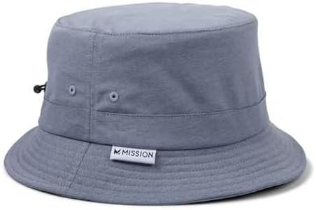 MISSION All Day Bucket Hat, UPF 50, Lightweight, Packable, Adjustable, Unisex, for Men and Women (Blue Chambray)