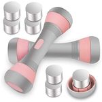 VAZILLIO Adjustable Dumbbell Set 2KG Pair,3-IN-1 Weights Dumbbells set for Women GYM Exercise Workout Fitness Pilates, Non-Slip Neoprene Handle