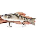 Sfeexun Lifelike 4 Segment Big Swimbaits for Bass Sinking Fishing Bass Lures Artificial Hard Bait Swimbait for Fishing, Great for Fisherman Dad Gift Style 5 (8.85 inches L 4.76oz)