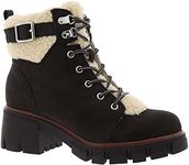 Mia Womens Coen Faux Suede Combat & Lace-up Boots Black 8.5 Medium (B,M)