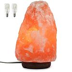 Himalayan Salt Lamp UL-Listed Dimmer Cord - 2X 15 Watt Night Light Bulbs Natural Crystal Rock Wood Base 7.5 to 8.5 Inch (7.5 to 8.5 Inch 2X Bulbs)