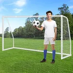 FRUITEAM Soccer Goal,12×6FT Soccer Net with Frame，High-Strength Netting,Portable Soccer Goals for Outdoor&Backyard Kids Soccer Practice Training