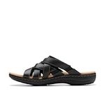 Clarks Collection Women's Laurieann Bali Slide Sandal, Black Leather, 11 Medium US