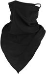 RIDEIWAKE Bandana Neck Gaiter with Ear Loops Balaclava Face Scarf Mask Quick-Dry Half Masks for Women Men - Dustproof & UV Sun Protection & Breathable（Paisley Style） Black