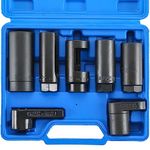 ATPEAM 7PCS Oxygen Sensor Socket O2 Sensor Socket | Oil Pressure Sending Unit Socket Set | Comprehensive Automotive Tool Kit for Sensor Removal and Installation in Cars, Trucks, and More