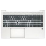 WWGTMC Palmrest Upper Case Backlit Keyboard Assembly Part with US Layout Replacement for HP EliteBook 850 G8 855 850 G7 Laptop M35816-001 Silver