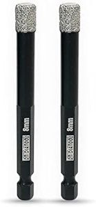 DT-DIATOOL Dry Diamond Drill Bits 5/16" 2pcs for Tile Porcelian Marble with Quick-fit Hex Shank