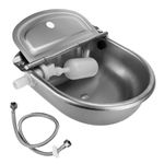 Mono-gatari Automatic Waterer Water Bowl Farm Livestock Stainless Steel Animal Drinking Water Bowl for Pigs Horse Cattle Goat Sheep (with Drainage Hole,with Pipe,with Float Valve)