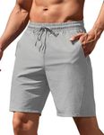 COOFANDY Men's 9" Sports Shorts Basketball Running Athletic Gym Workout Shorts Light Grey