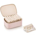 Vlando Mothers Day Gifts for Mom, Jewelry Box with 8 Velvet Jewelry Bags Travel Jewelry Case for Women Girls Jewelry Organizer Necklace Rings Earrings Bags Gift Ideas for Teacher Birthday Bride (Pink)
