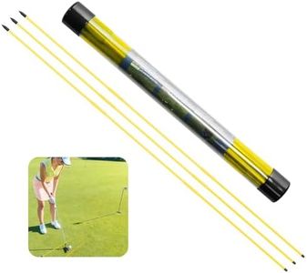 FINGER TEN Golf Alignment Sticks Rods Swing Trainer Tools 48 Inch 2 Or 3 Pack, Fits in Golf Bag Tour Stickers Practice Training Aid (3 Pack Faint Yellow)