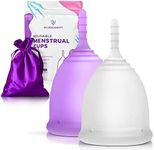 EcoBlossom Reusable Menstrual Cup Set - The Most Reliable Medical Grade Silicone Period Cups - Comfortably use for 12 Hours (2 Regular Cups)