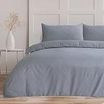 Bronwen Mathews Grey Super King Size Duvet Set - Soft Microfibre Quilt Cover with 2 Pillowcases, Easy Care Wrinkle Free SuperKing Bedding Set of 3 Pcs (Grey, Super King)