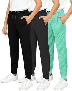 3 Pack Boys Girls Youth Active Teen Mesh Boy Sweatpants Joggers Running Basketball School Track Pants Athletic Workout Gym Apparel Training Jogger Fit Kid Clothing Casual Pockets - Set 8,M(10-12)