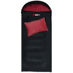 Peirhw XL Sleeping Bags for Adults - Extra Wide Rectangular 3 Season Sleeping Bag with Pillow and Carrying Bag, 300gsm Cotton Waterproof Camping Sleeping Bag for Indoor Outoor Use (Right Zipper)