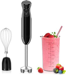 Bonsenkitchen Hand Blender – Black, Powerful Immersion Mixer