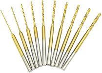 YUENTOEN 10Pcs Mini Twist Drill Bit Set - Micro Engraving Drill Bits, HSS 2.35mm Shank Titanium Coated 0.6mm to 2.2mm Tiny Drill Bit Hole Drilling Tool for DIY Resin, Jewelry, Amber, Beads and Beeswax