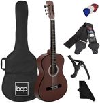 Best Choice Products 38in Beginner All Wood Acoustic Guitar Starter Kit w/Gig Bag, 6 Celluloid Picks, Nylon Strings, Capo, Cloth, Strap w/Pick Holder - Dark Brown