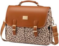 LOVEVOOK Laptop Bag for Women, Large Capacity Work Computer Bags Briefcase, Cute Shoulder Messenger Bag, Tote Purse Laptop Sleeve Case Fits 15.6-inch Laptop, Leopard Print-Brown Pro
