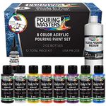 U.S. Art Supply 8 Colour Ready to Pour Acrylic Pouring Paint Set - Pre-Mixed High Flow 2-Ounce Bottles for Canvas, Wood, Paper, Crafts, Tile, Rocks