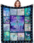 QOJUYO Dragonfly Gifts for Women, Dragonfly Gifts Throw Blanket 60"X50", Dragonfly Gift, Dragonflies Gifts for Women, Dragonfly Decor, Dragonfly Lover Gifts, Drangon Fly Blankets Birthday Gifts