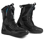 SHIMA STRATO WP, Waterproof Motorcycle Boots for Men | Vented, Reinforced Lightweight Long Biker Riding Boots with ATOP Fast-Closure System, Ankle Protection, Non-slip Sole (Black, 7,5)