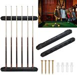 STCRERAG Cue Holder Set Wood and Plastic Billiard Cue Wall Mount Durable Cue Holder with Screws Smooth Billiard Wall Mount Black Billiard Stick Holder Billiard Accessories for Cue