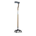 Venante L Shape Quadripod Stick (by Vissco), with Adjustable Height, Light Weight, 4 Leg Base (Gold).