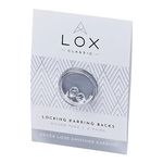 Lox Secure Locking Earring Backs for Women - Safe & Easy to Use Hypoallergenic Earings - Ideal for All Stud Earrings - Pack of Two - Silver