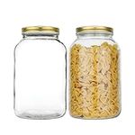 2 Pack - 1 Gallon Glass Mason Jar W