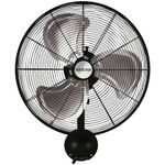 Hurricane 20", Pro Series, High Velocity, Heavy Duty Metal Wall Mount Fan, Black