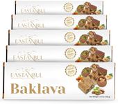 Eastanbul Baklava, 5 Packs Baklava Gift Box, Baklava Pastry, Middle Eastern Sweets Gift Box, Premium Gourmet Desserts, Baklava Pistachio Cashew Rich Arabic Turkish Baklava, Christmas Gifts, 1.1lb