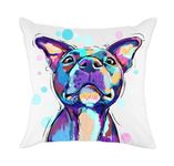 Redland Art Cute Pet Pit Bull Dogs Pattern Polyester Throw Pillow Covers Cushion Cover Pillowcases Home Decor 18" x 18" 45cm x 45cm