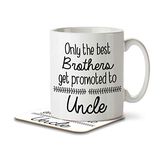 The Inky Penguin - Only Best Brothers Get Promoted to Uncle - Baby Announcement Mug and Coaster, Ceramic, 11fl. oz.