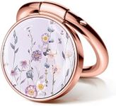 GVIEWIN Floral Cell Phone Ring Holder, Metal Kickstand Grip 360° Rotation Compatible with iPhone 16 Pro Max/15 Plus/14/13/12 Series & Galaxy S25/S24 Ultra and Other Phones(Foliolosa/Colorful)